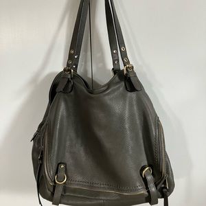 David Jones faux leather gray purse